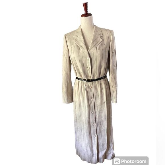 NWT vintage Ralph Lauren linen “Guaranteed to wrinkle” pinstripe dress size 6 - Picture 3 of 12